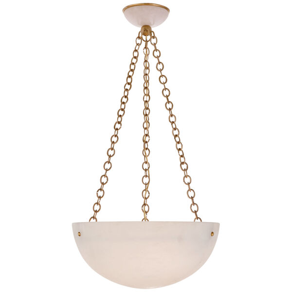 O'Connor Chandelier in Hand-Rubbed Antique Brass and Alabaster by AERIN, image 1