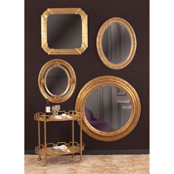 Nero Gold Oval Mirror, image 2