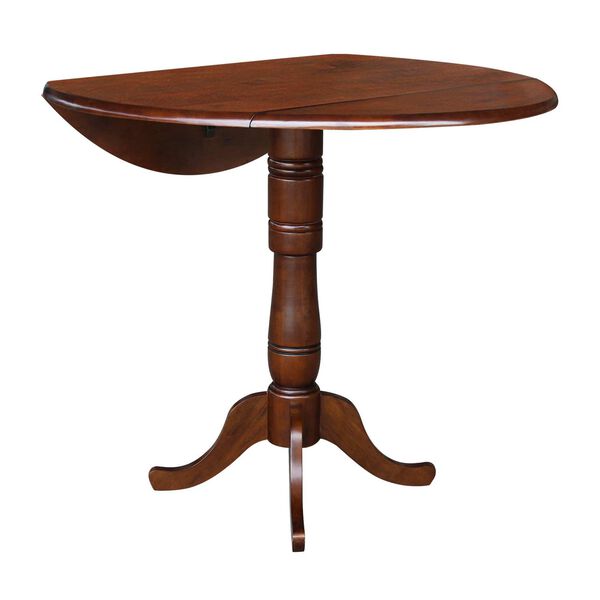 Espresso 42-Inch Round Top Dual Drop Leaf Pedestal Dining Table, image 3