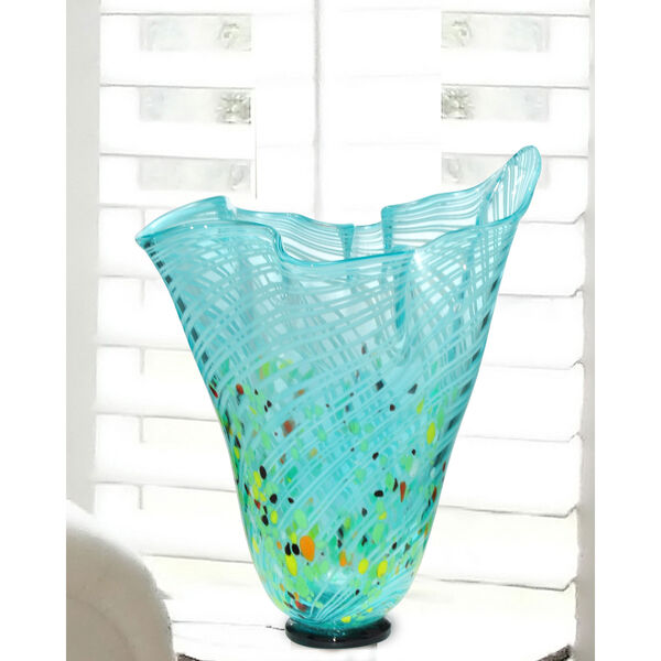 Hand Blown Art Glass 10-Inch Malibu Vase, image 2