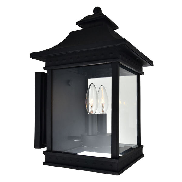 Cleveland Black Two-Light 15-Inch Outdoor Wall Light, image 1