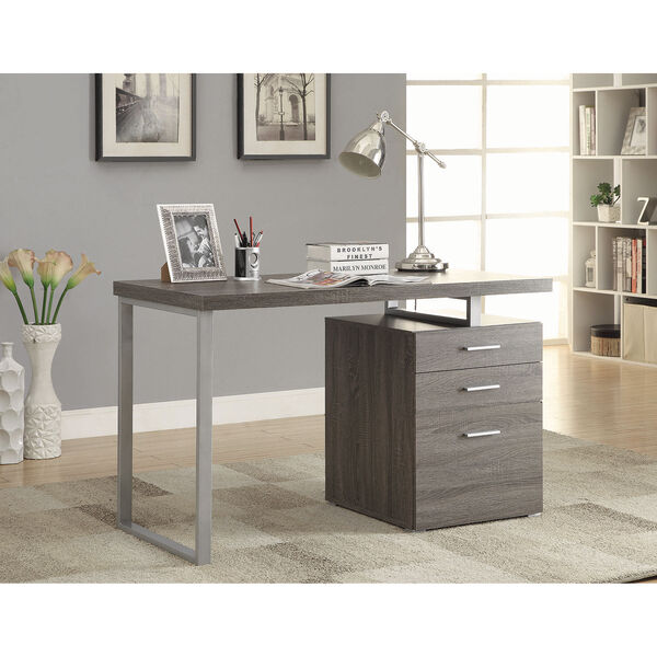 Coaster Furniture Weathered Grey Office, Contemporary Desk With File Cabinet