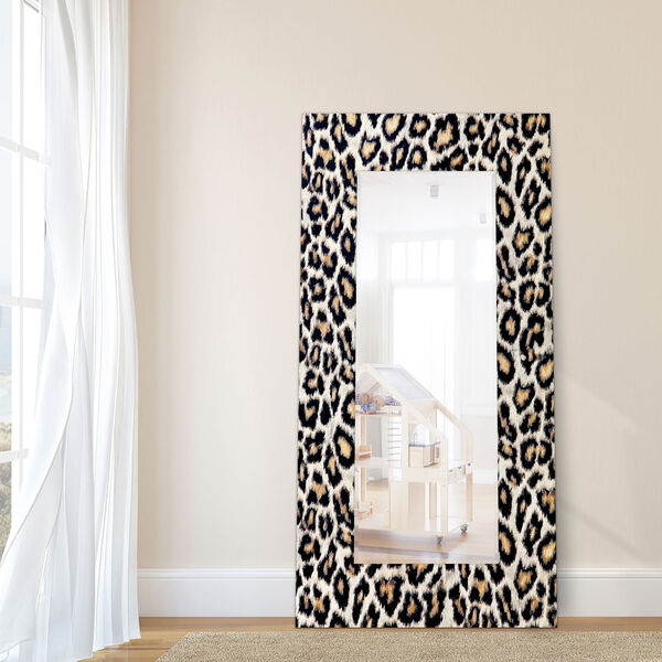 Leopard Black 72 x 36-Inch Rectangular Beveled Floor Mirror, image 3