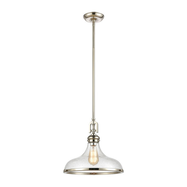 Rutherford Polished Nickel One-Light Pendant, image 1