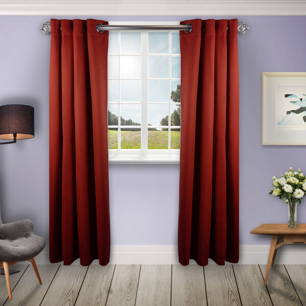 Red 120 W x 96 H In. Blackout Curtain, image 1