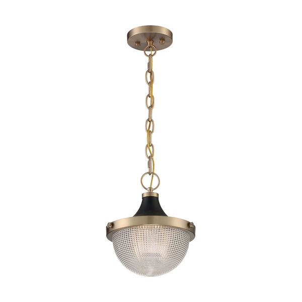 Faro Burnished Brass and Black 11-Inch One-Light Pendant, image 4