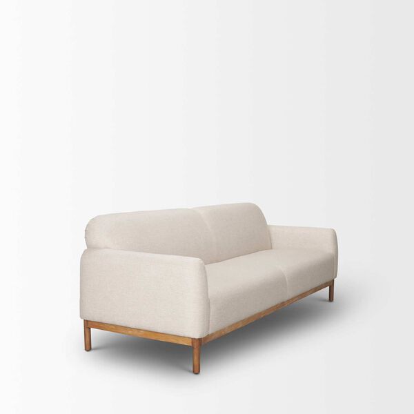 Hale Medium Brown Wood and Oatmeal Fabric Sofa, image 6