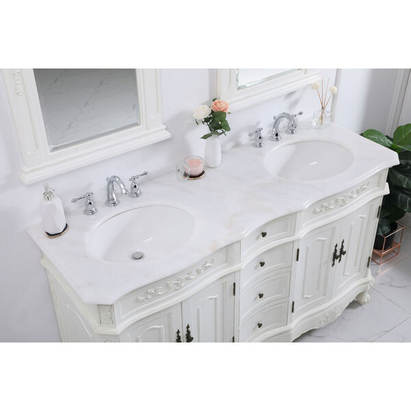 Danville Antique White 60-Inch Vanity Sink Set, image 5