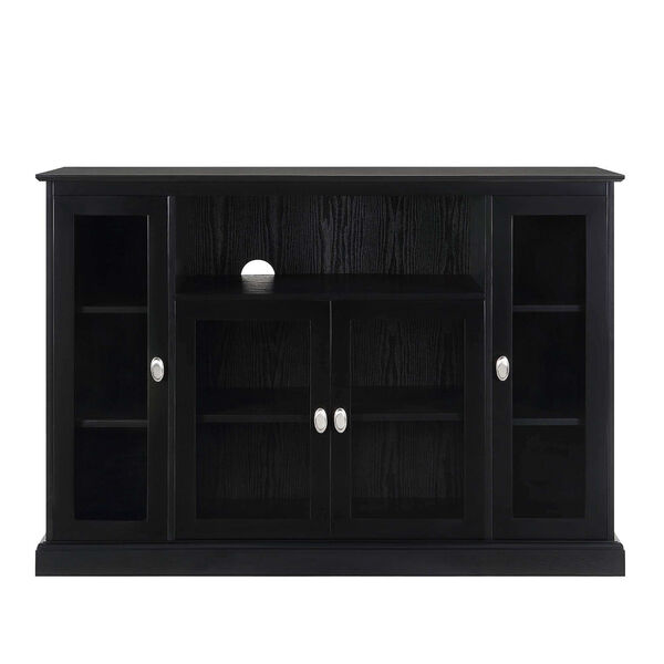 Summit Black TV Stand with Storage Cabinets and Shelves, image 6
