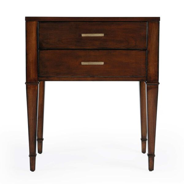 Kai Antique Cherry End Table with Two-Drawer, image 3
