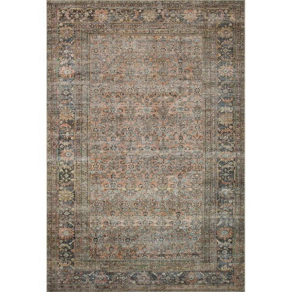 Adrian Terracotta and Blue Area Rug, image 1