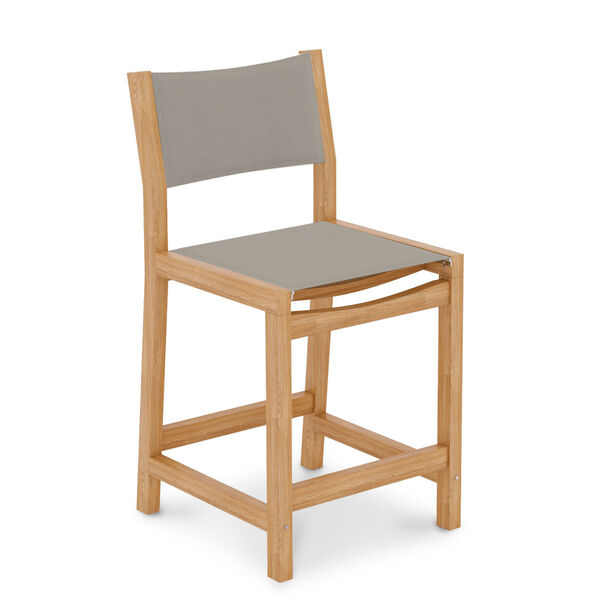 Pearl Natural Sand Teak Taupe Outdoor Counter Height Stool, image 1