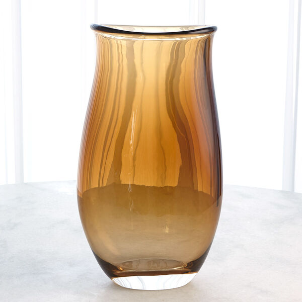 Tobacco Polish Art Glass Giant Vase, image 2