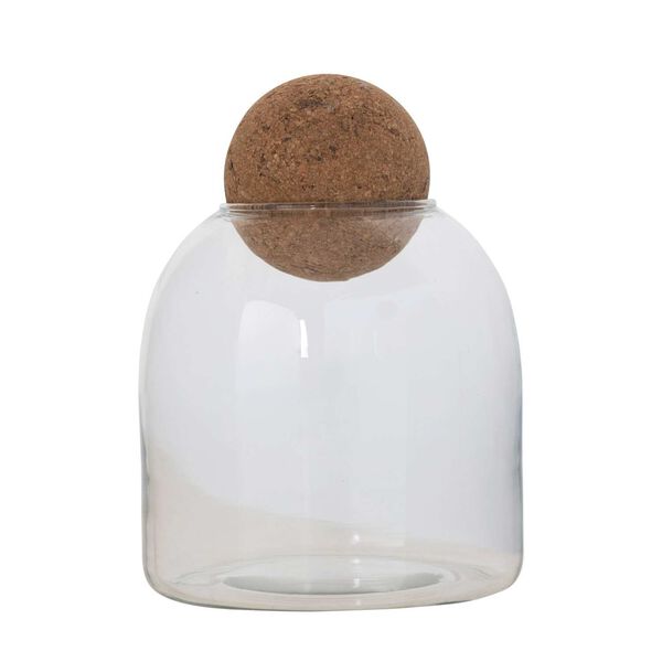 Clear Jar with Cork Ball Lid, image 1