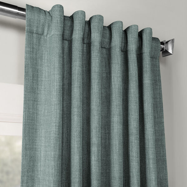 Faux Linen Blackout Green 50 x 108 In. Curtain Single Panel, image 4