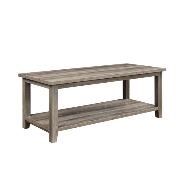 Simple Gray Wash Wood Coffee Table, image 2