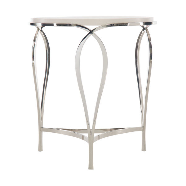Silken Pearl Calista Metal Round Accent Table, image 1