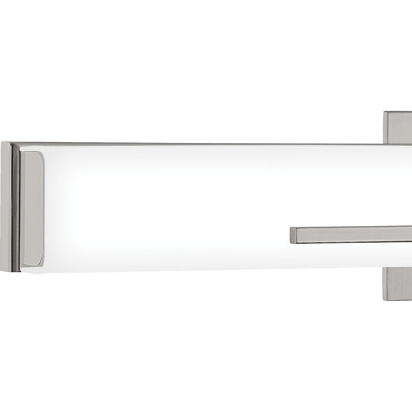 Allison Brushed Nickel 24-Inch Integrated LED ADA One-Light Bath Vanity with Etched White Painted Glass, image 4