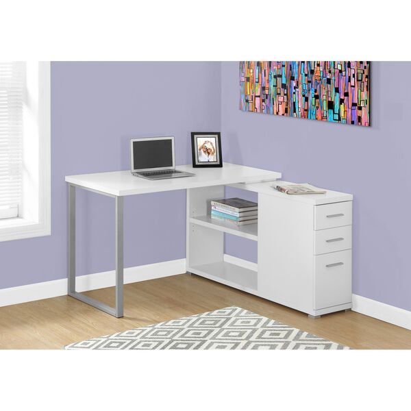 White Computer Desk, image 1