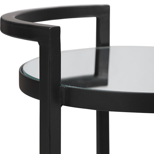 Uptown Black Side Table with Mirrored Top, image 6