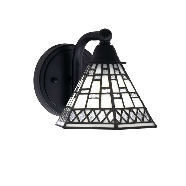 Paramount Matte Black One-Light Wall Sconce with Seven-Inch Pewter Art Glass, image 1