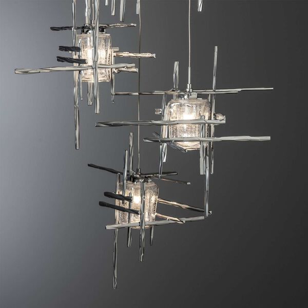 Tura Sterling Five-Light Pendant with Seeded Clear Glass, image 5