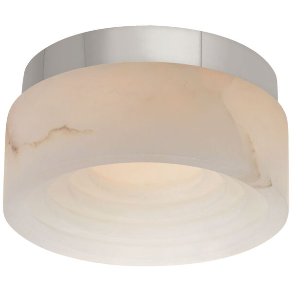 Otto Mini Solitaire Flush Mount in Polished Nickel with Alabaster by Kelly Wearstler, image 1