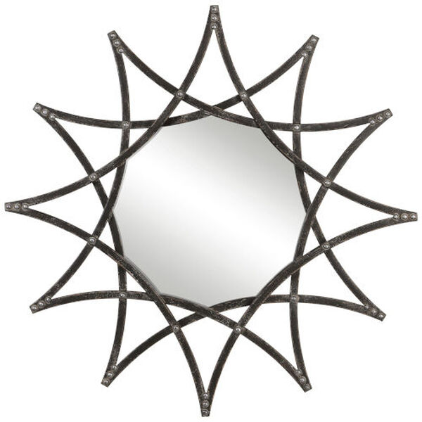 Solaris Antique Silver Iron Star Wall Mirror, image 2