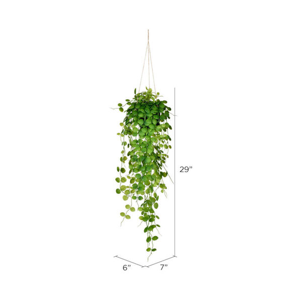 Faux Green Mini Leaf Ivy in Hanging Pot, image 2