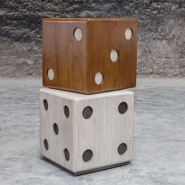 Roll the Dice Ebony and White Accent Table, image 3