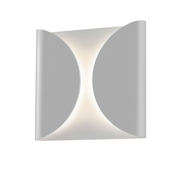 Folds LED Textured Gray 1-Light Outdoor Wall Sconce 8-Inch, image 1