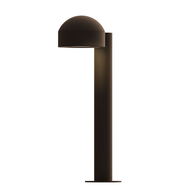 Inside-Out REALS Textured Bronze 16-Inch LED Bollard with Plate Lens and Dome Cap with Frosted White Lens, image 1