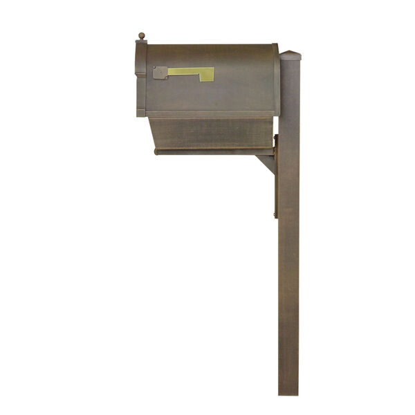 Berkshire Curbside Copper Mailbox with Newspaper Tube, Locking Insert and Wellington Mailbox Post, image 3
