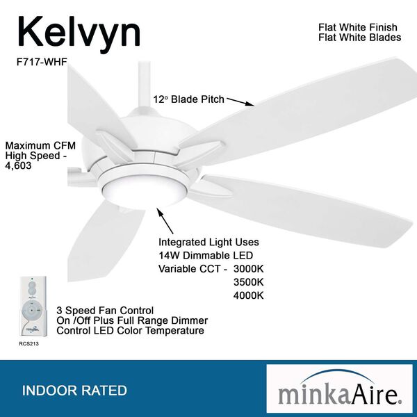 Kelvyn 52-Inch LED Ceiling Fan, image 4