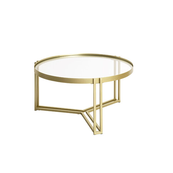 Kendall Gold Tri-Leg Round Coffee Table, image 4