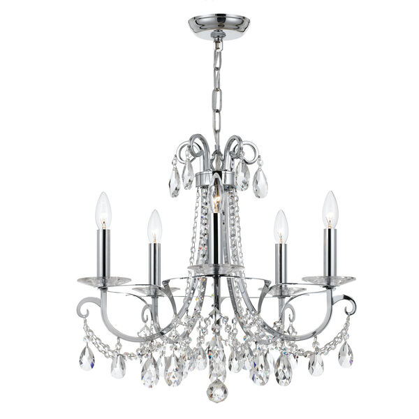 Othello 20-Inch Polished Chrome Five-Light Chandelier, image 2