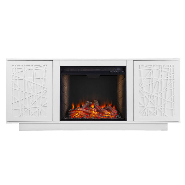 Delgrave White Alexa Smart Fireplace with Media Storage, image 4