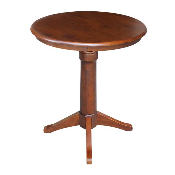 Espresso 35-Inch High Round Top Pedestal Table, image 2