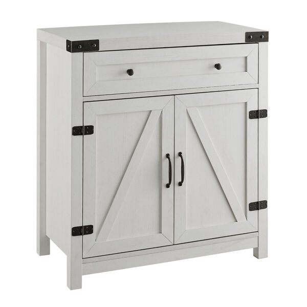 Brushed White Barn Door Accent Cabinet, image 1