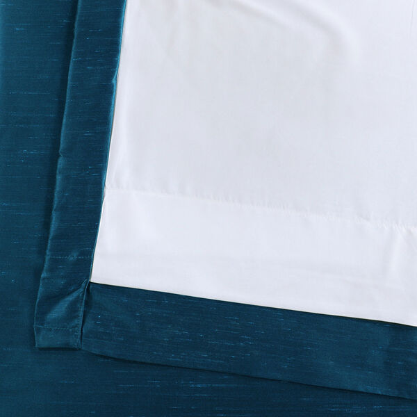 Ocean Blue Vintage Textured Faux Dupioni Silk Curtain SAMPLE SWATCH, image 5
