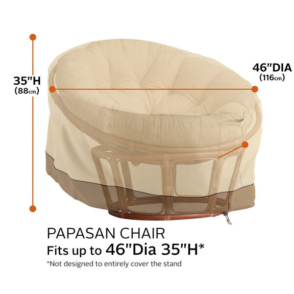 Ash Beige and Brown Papasan Patio Chair Cover, image 4