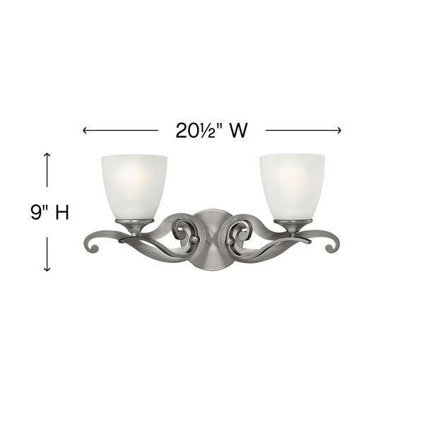 Reese Antique Nickel Two Light Bath Fixture, image 4