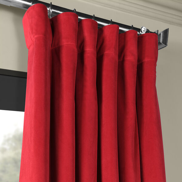 Moroccan Red Signature Blackout Velvet Single Panel Curtain-SAMPLE SWATCH ONLY, image 2