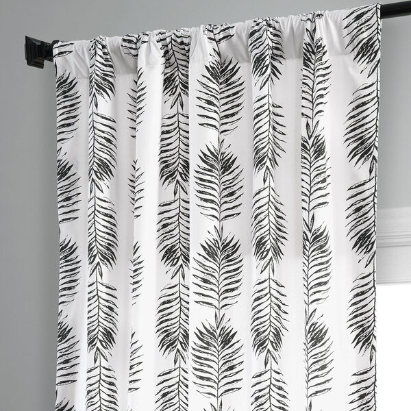 Sago Black Printed Cotton Single Panel Curtain, image 6