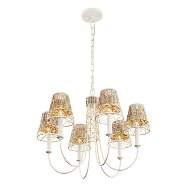 Cayman Country White Six-Light Chandelier, image 2