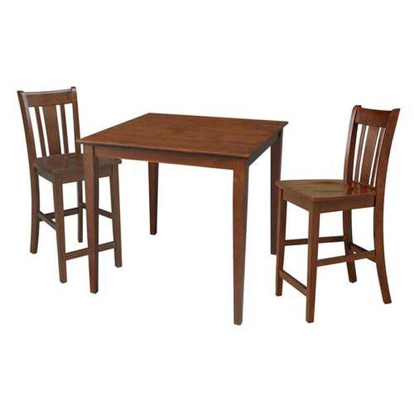 Espresso Counter Height Dining Table with Stools, 3-Piece, image 1