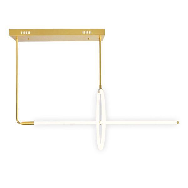 Hoops Satin Gold Two-Light LED Chandelier, image 1