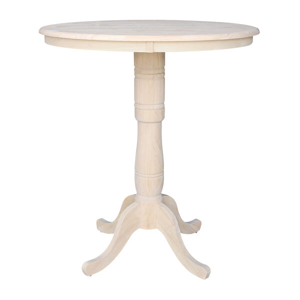 Round Pedestal Bar Height Table, 36 Inch Round Unfinished Wood Table Top