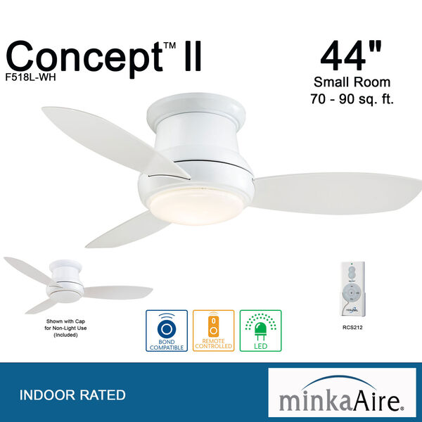 Concept II White 44-Inch Flush LED Ceiling Fan, image 8