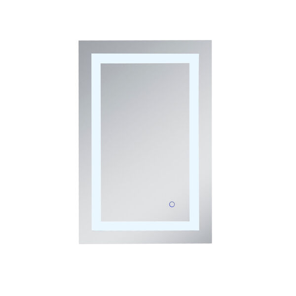 Helios Silver 30 x 20 Inch Aluminum Touchscreen LED Lighted Mirror, image 1